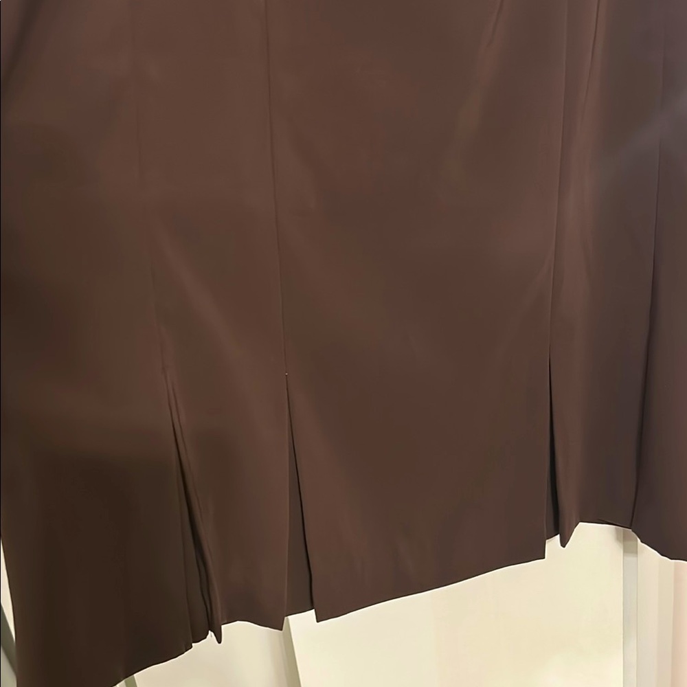 Norton McNaughton Brown Pleated Midi Skirt